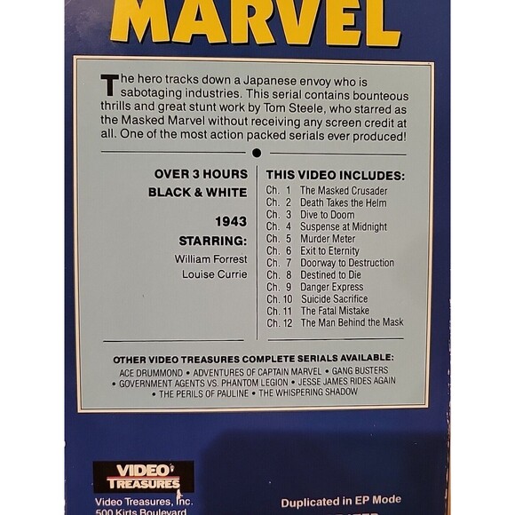 1943 TV Series The Masked Marvel 2 VHS tape SET 3 HRS 12 Episodes 1992 Blk & Wht - Picture 3 of 6